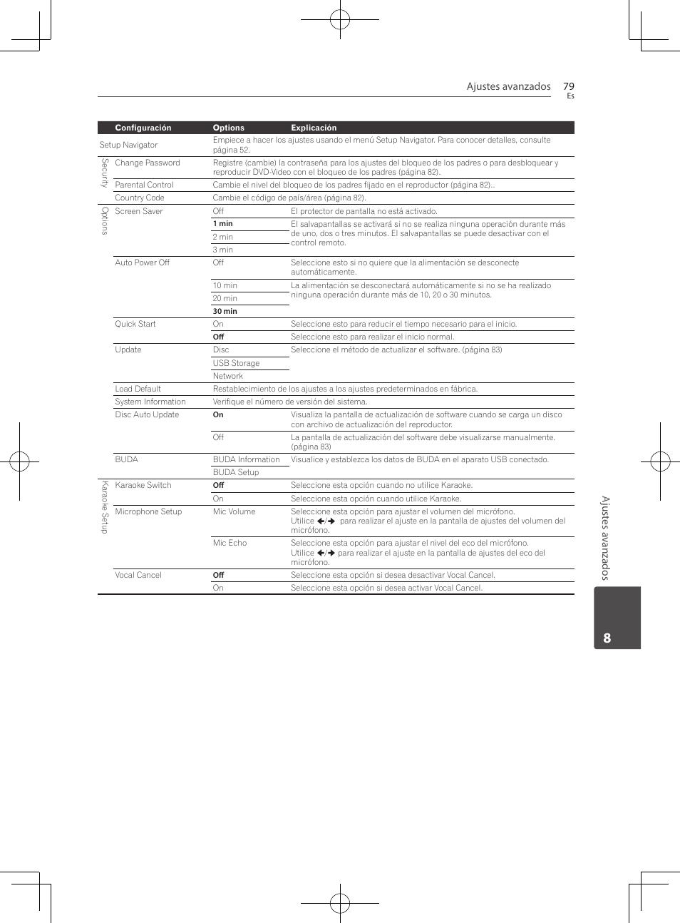 Ajustes avanzados 79, Ajust es a vanzados | Pioneer BCS-727 User Manual | Page 567 / 588