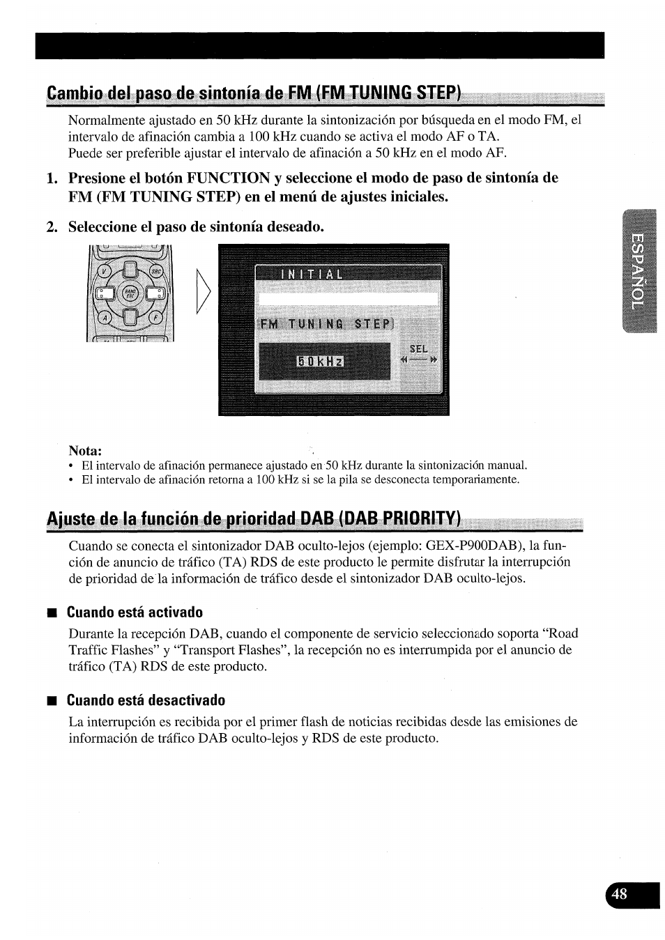 Seleccione el paso de sintonía deseado | Pioneer AVM-P7000R User Manual | Page 109 / 124
