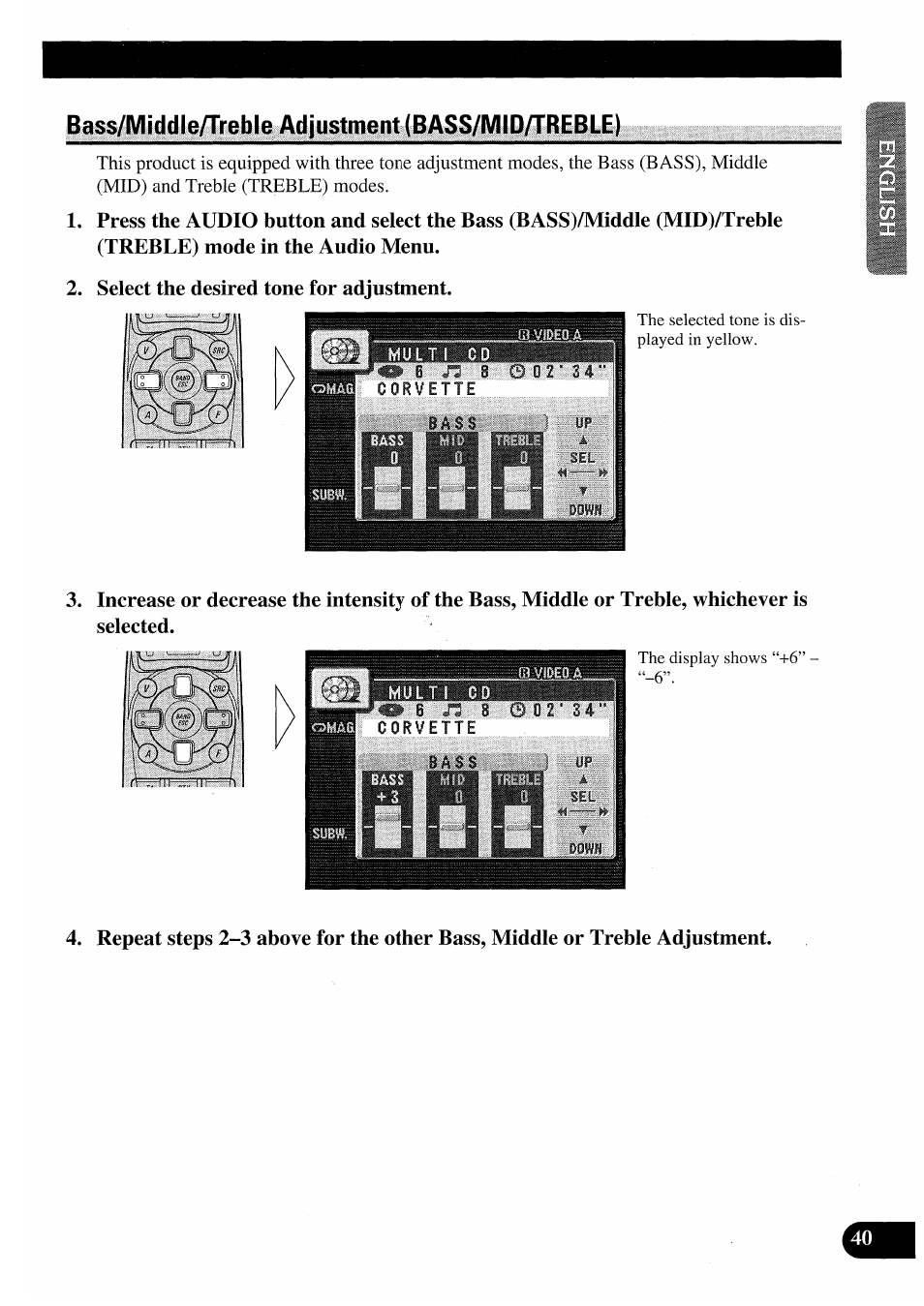 Bass/middle/treble adjustment (bass/mid/treble) | Pioneer AVM-P7000R User Manual | Page 41 / 124