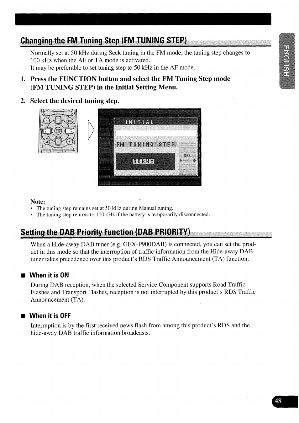 Select the desired tuning step | Pioneer AVM-P7000R User Manual | Page 49 / 124