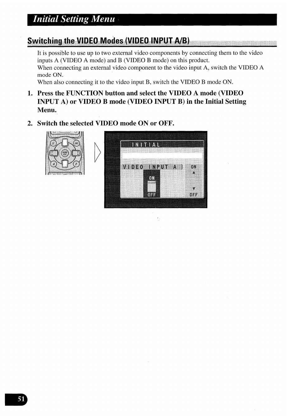 Switching the video modes (video input a/b) | Pioneer AVM-P7000R User Manual | Page 52 / 124