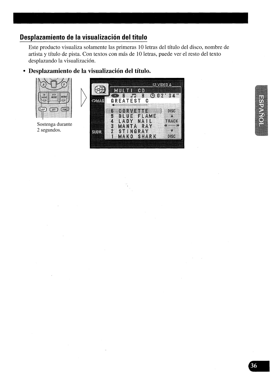 Desplazamiento de la visualización del título | Pioneer AVM-P7000R User Manual | Page 97 / 124