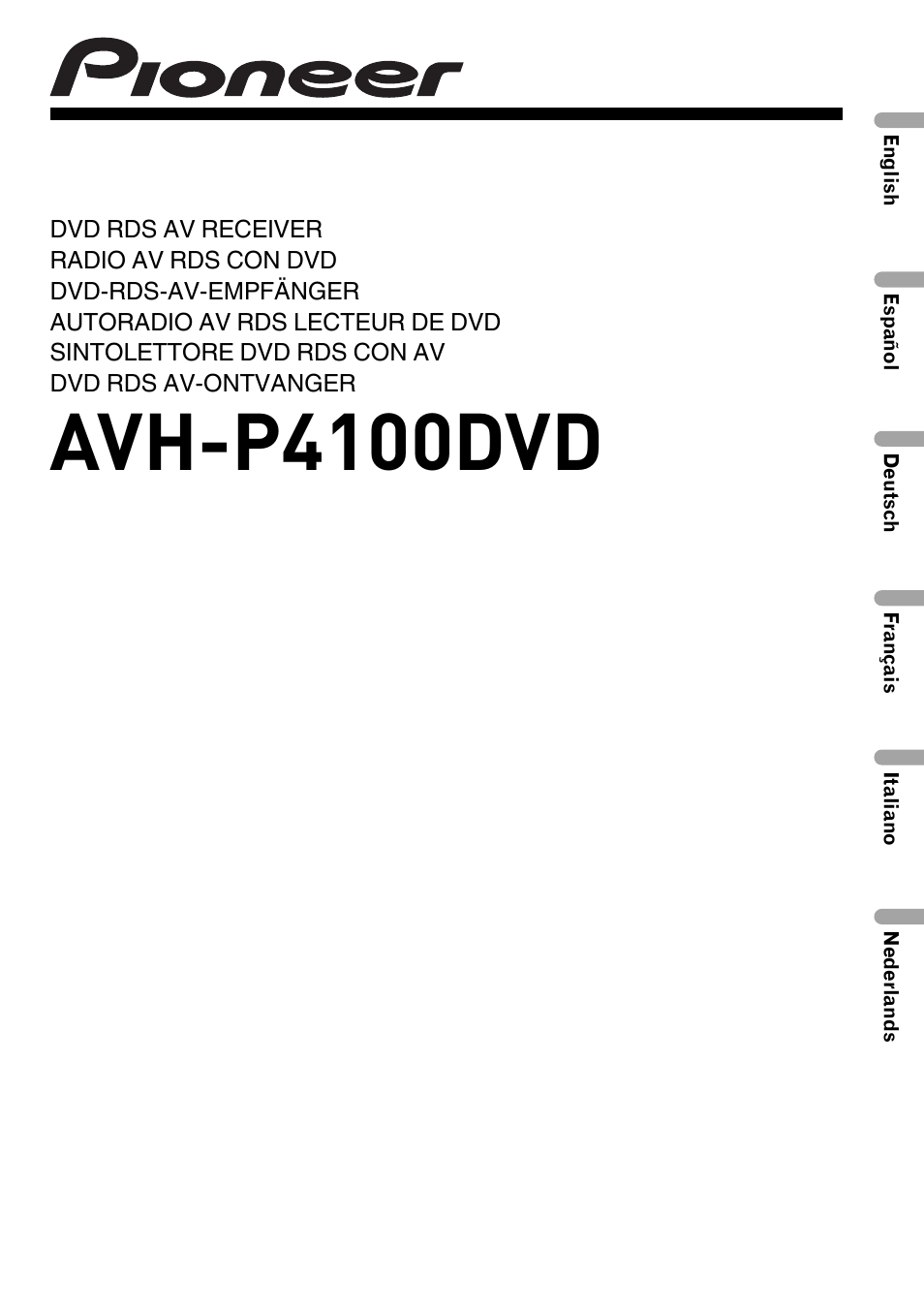 Pioneer AVH-P4100DVD User Manual | 86 pages