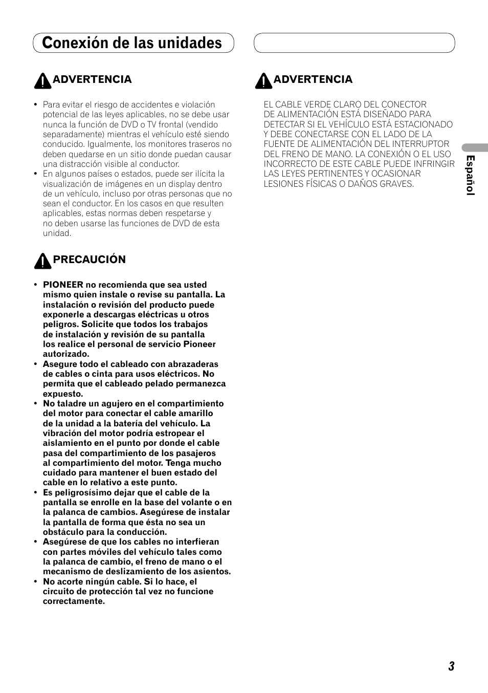 Conexión de las unidades | Pioneer AVH-P4100DVD User Manual | Page 17 / 86