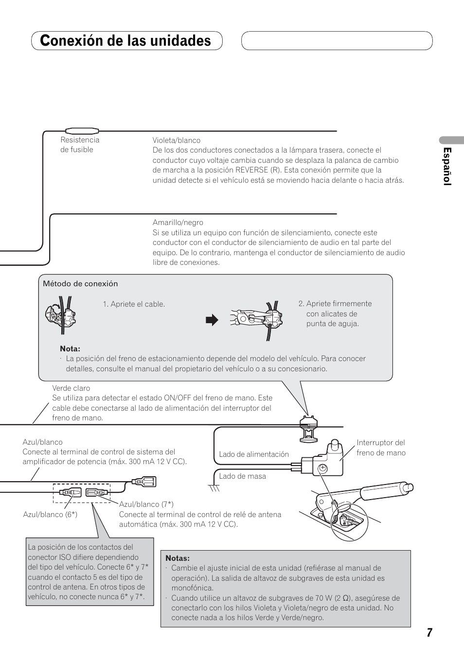 Conexión de las unidades, Español | Pioneer AVH-P4100DVD User Manual | Page 21 / 86