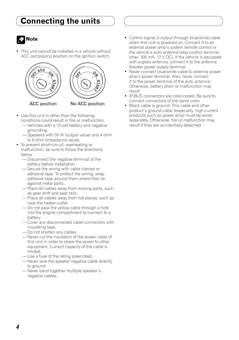 Connecting the units | Pioneer AVH-P4100DVD User Manual | Page 4 / 86