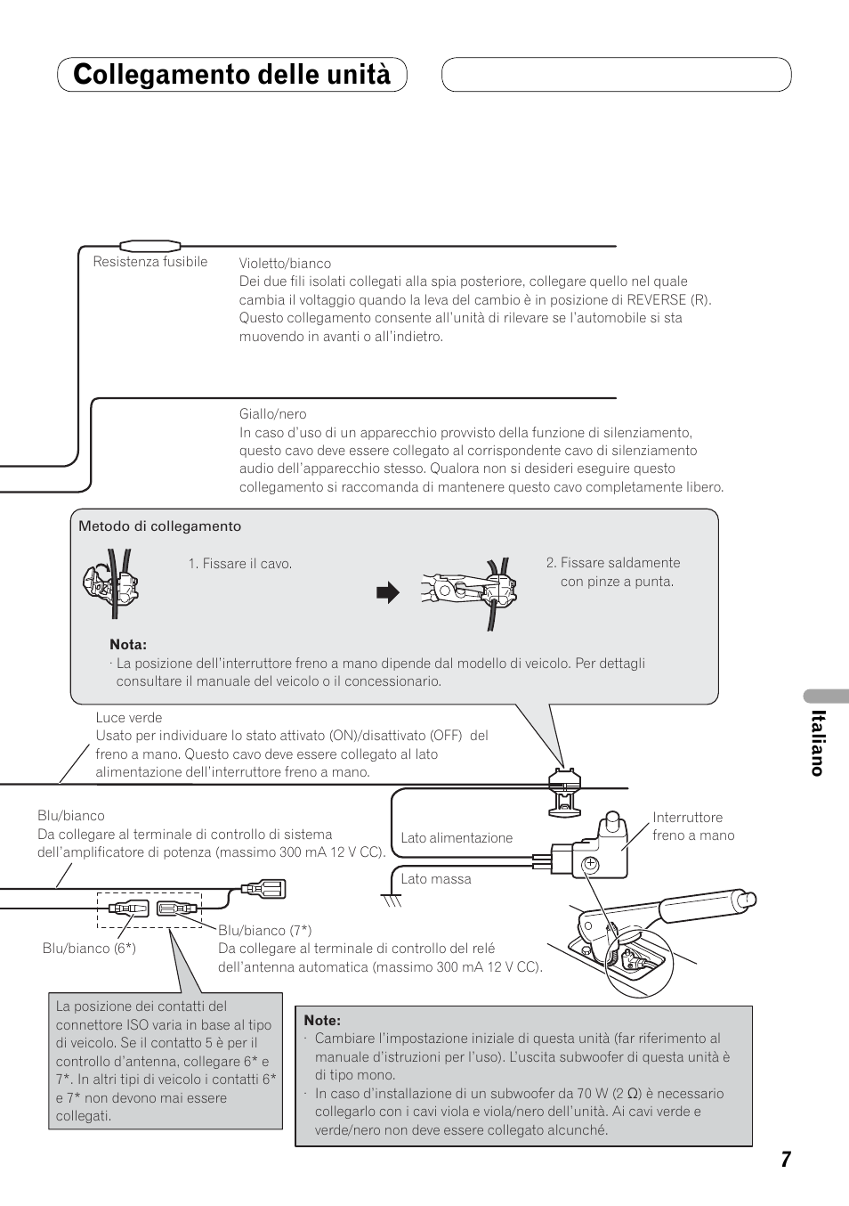 Collegamento delle unità, Italiano | Pioneer AVH-P4100DVD User Manual | Page 63 / 86