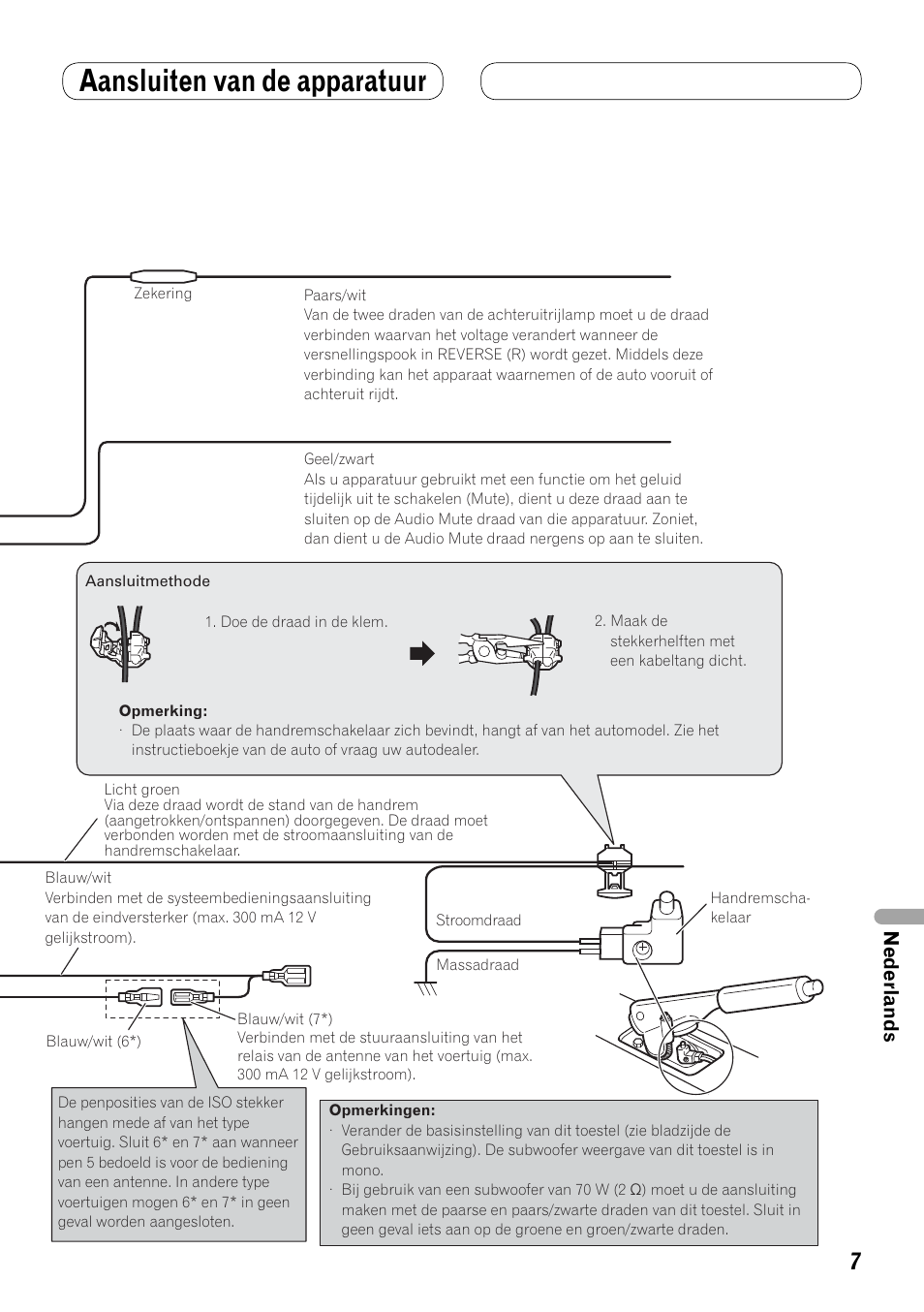 Aansluiten van de apparatuur, Nederlands | Pioneer AVH-P4100DVD User Manual | Page 77 / 86