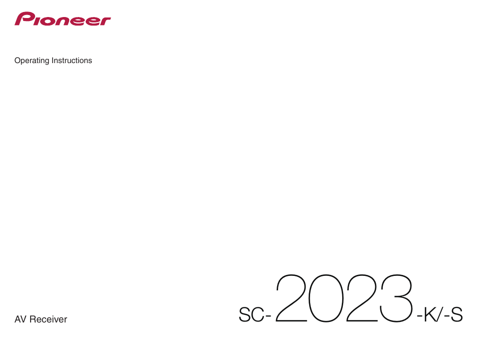 Pioneer SC-2023-S User Manual | 121 pages