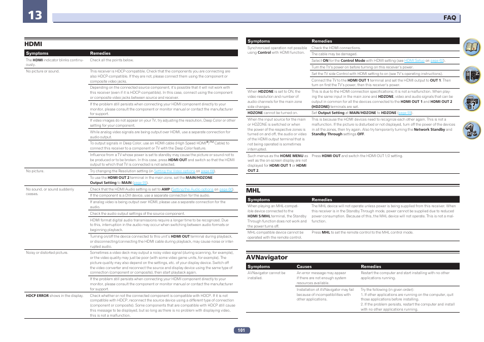 Hdmi mhl avnavigator | Pioneer SC-2023-S User Manual | Page 101 / 121