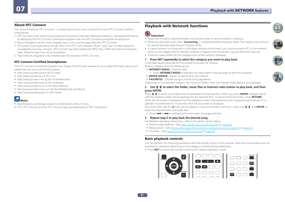 Playback with network functions | Pioneer SC-2023-S User Manual | Page 57 / 121