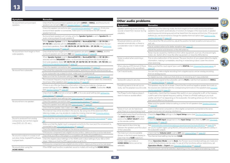 Other audio problems | Pioneer SC-2023-S User Manual | Page 98 / 121