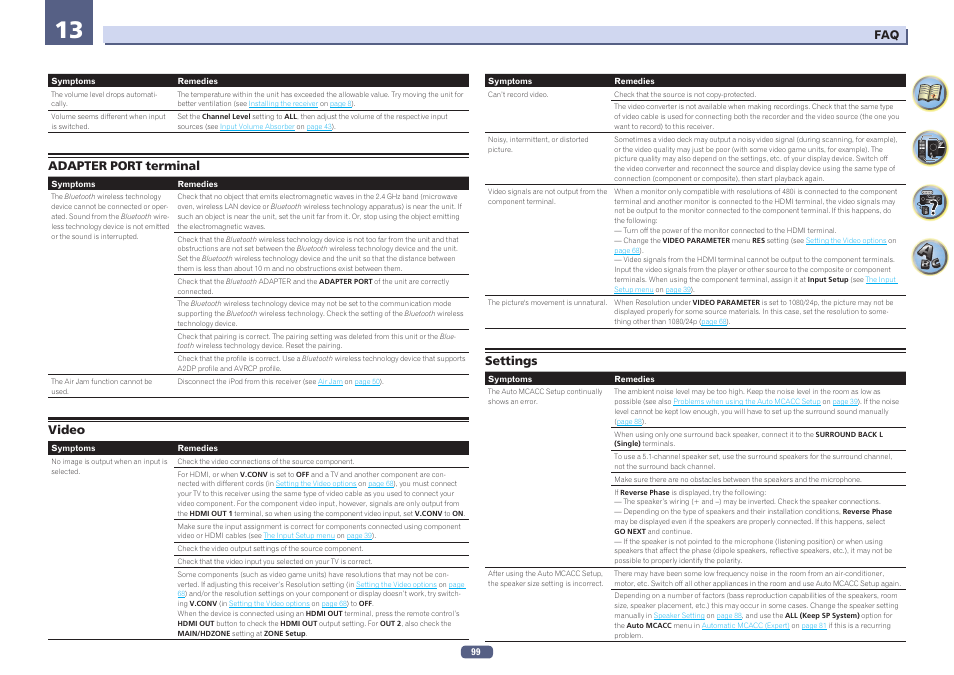 Adapter port terminal video settings | Pioneer SC-2023-S User Manual | Page 99 / 121