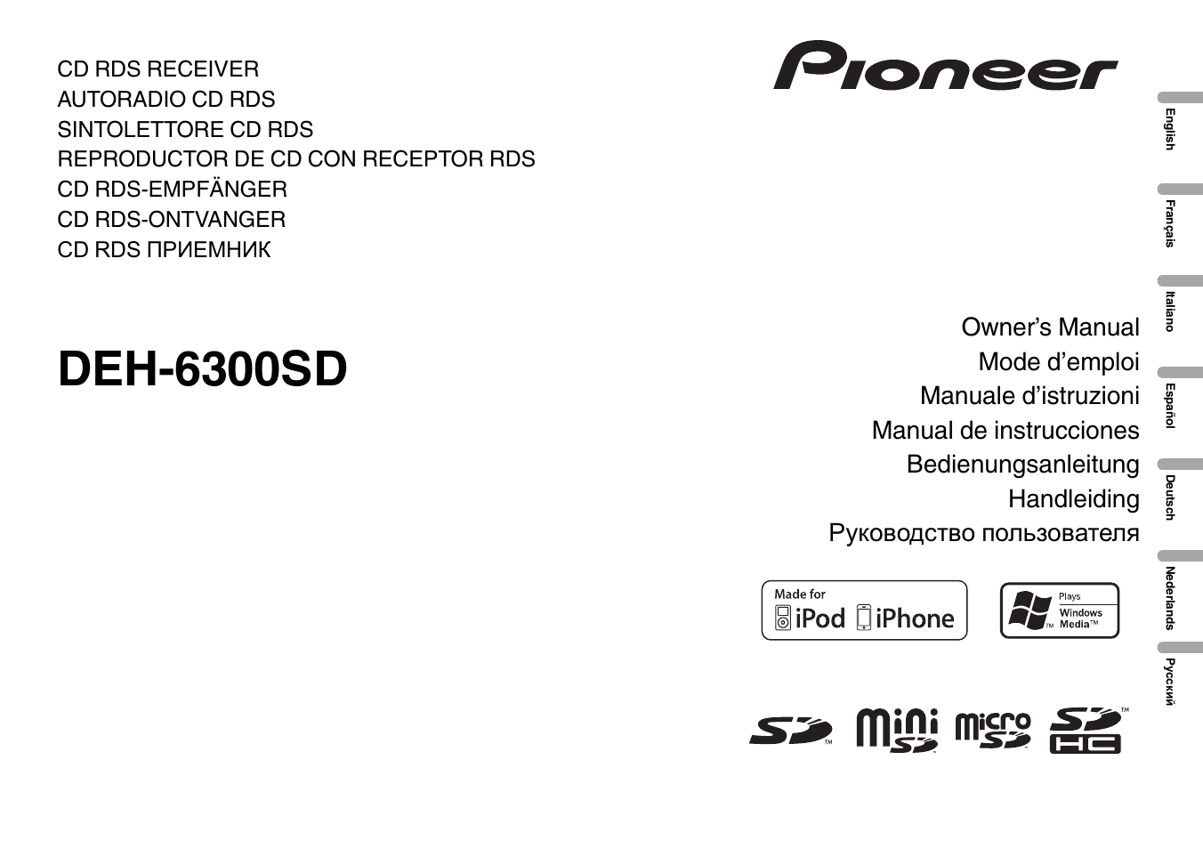 Pioneer DEH-6300SD User Manual | 136 pages