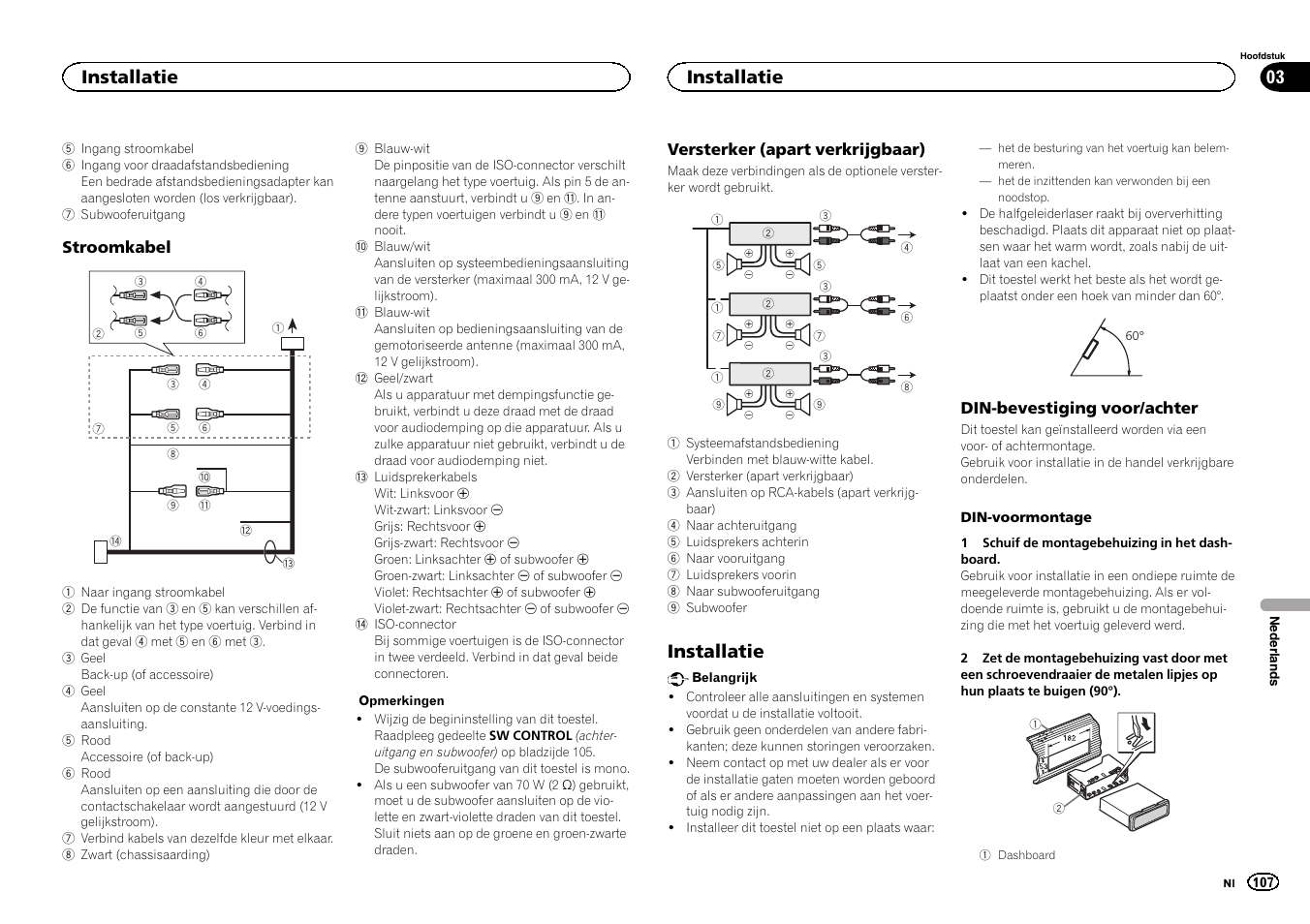 Installatie, Installatie 03 | Pioneer DEH-6300SD User Manual | Page 107 / 136