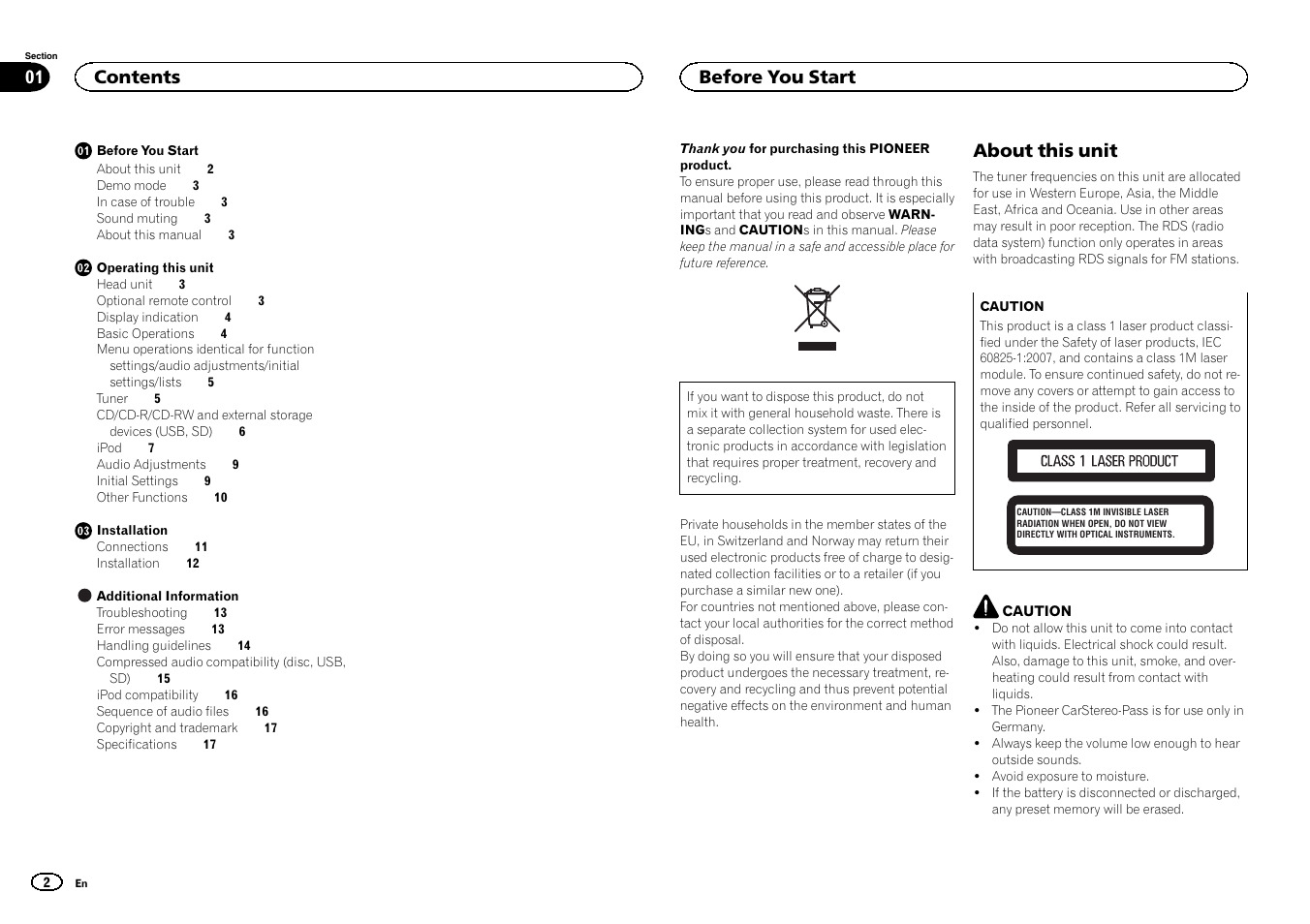 Pioneer DEH-6300SD User Manual | Page 2 / 136