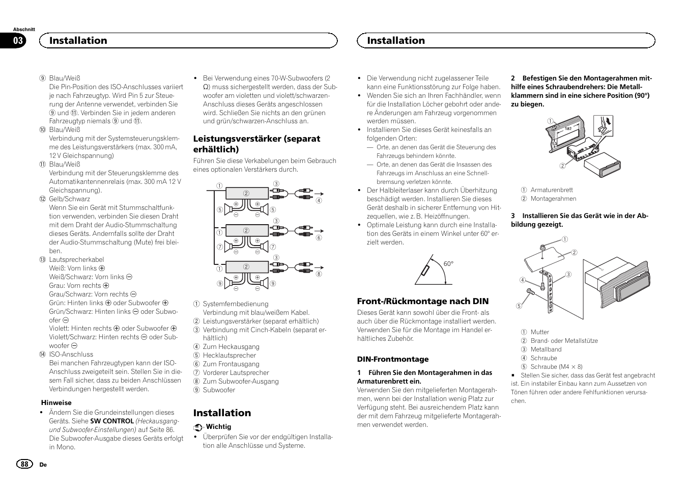Installation, Installation 03 | Pioneer DEH-6300SD User Manual | Page 88 / 136