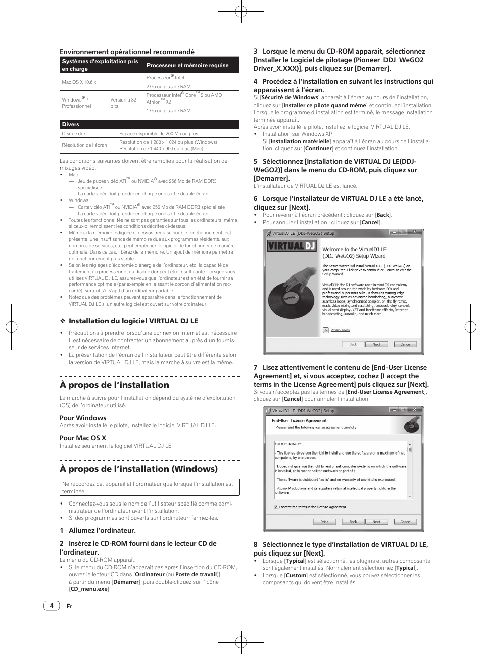 À propos de l’installation, À propos de l’installation (windows) | Pioneer DDJ-WeGO2 User Manual | Page 16 / 56