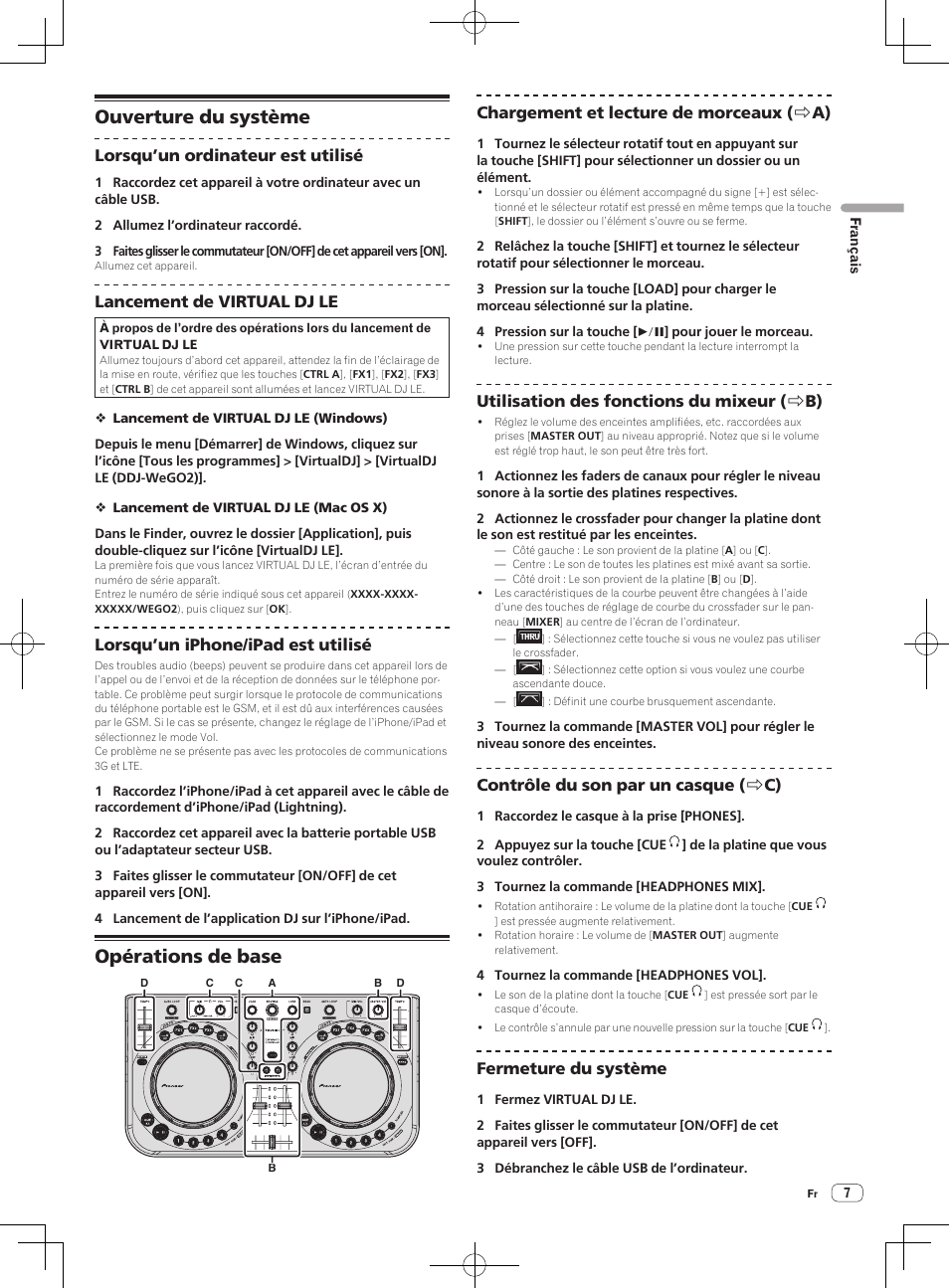 Ouverture du système, Opérations de base | Pioneer DDJ-WeGO2 User Manual | Page 19 / 56