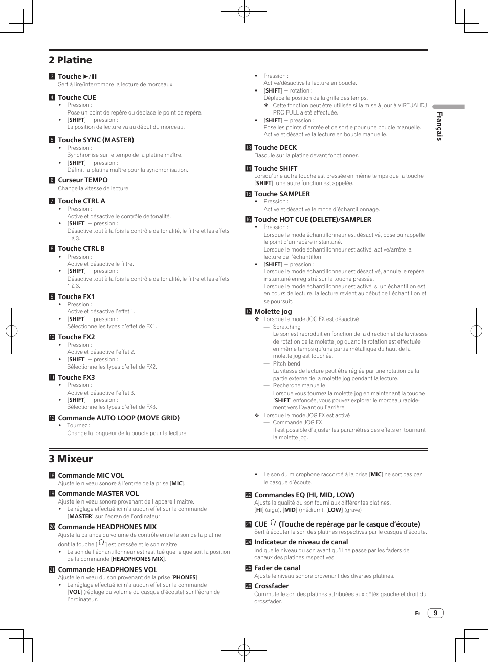 2 platine, 3 mixeur | Pioneer DDJ-WeGO2 User Manual | Page 21 / 56