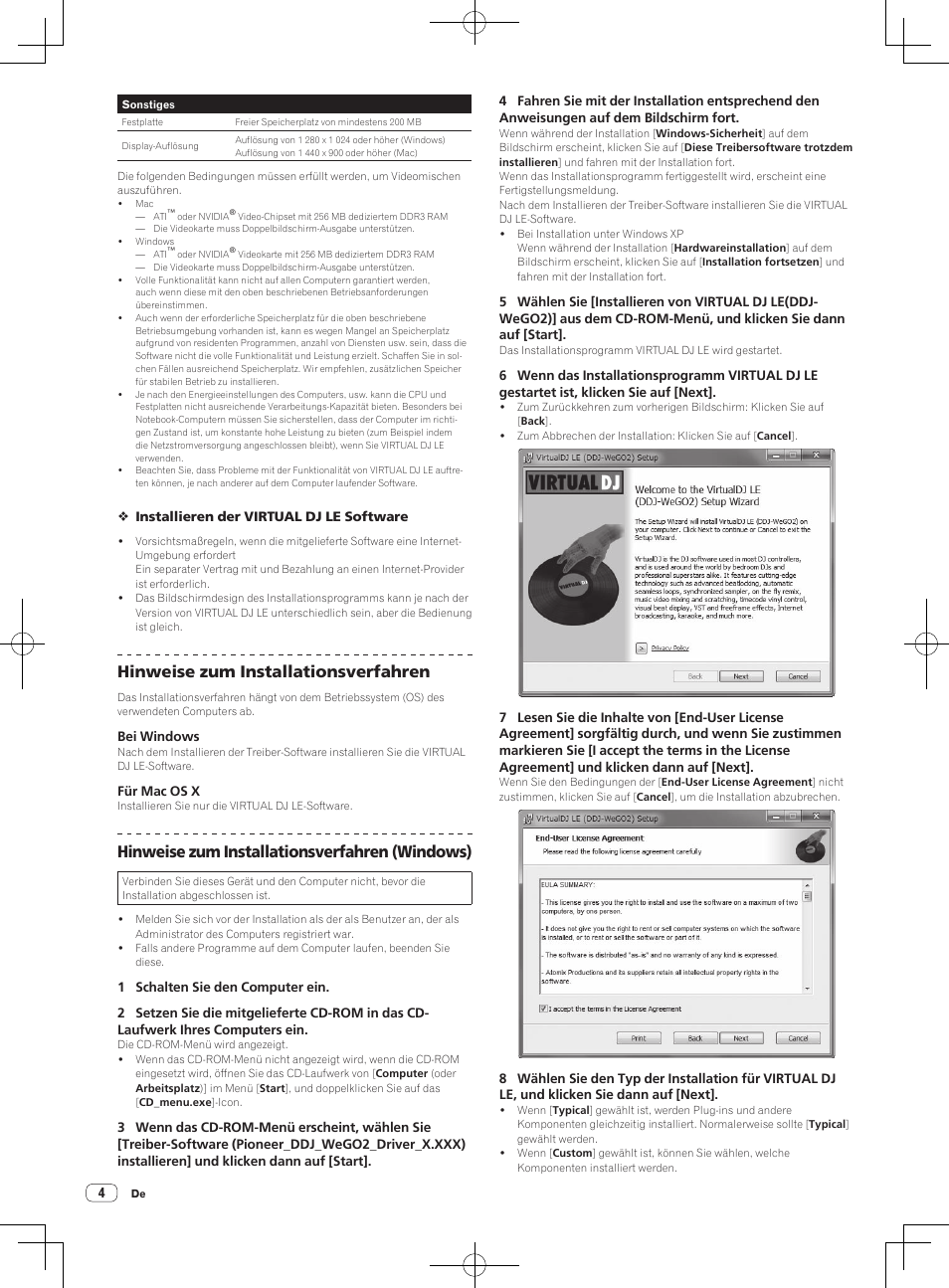 Hinweise zum installationsverfahren, Hinweise zum installationsverfahren (windows) | Pioneer DDJ-WeGO2 User Manual | Page 26 / 56