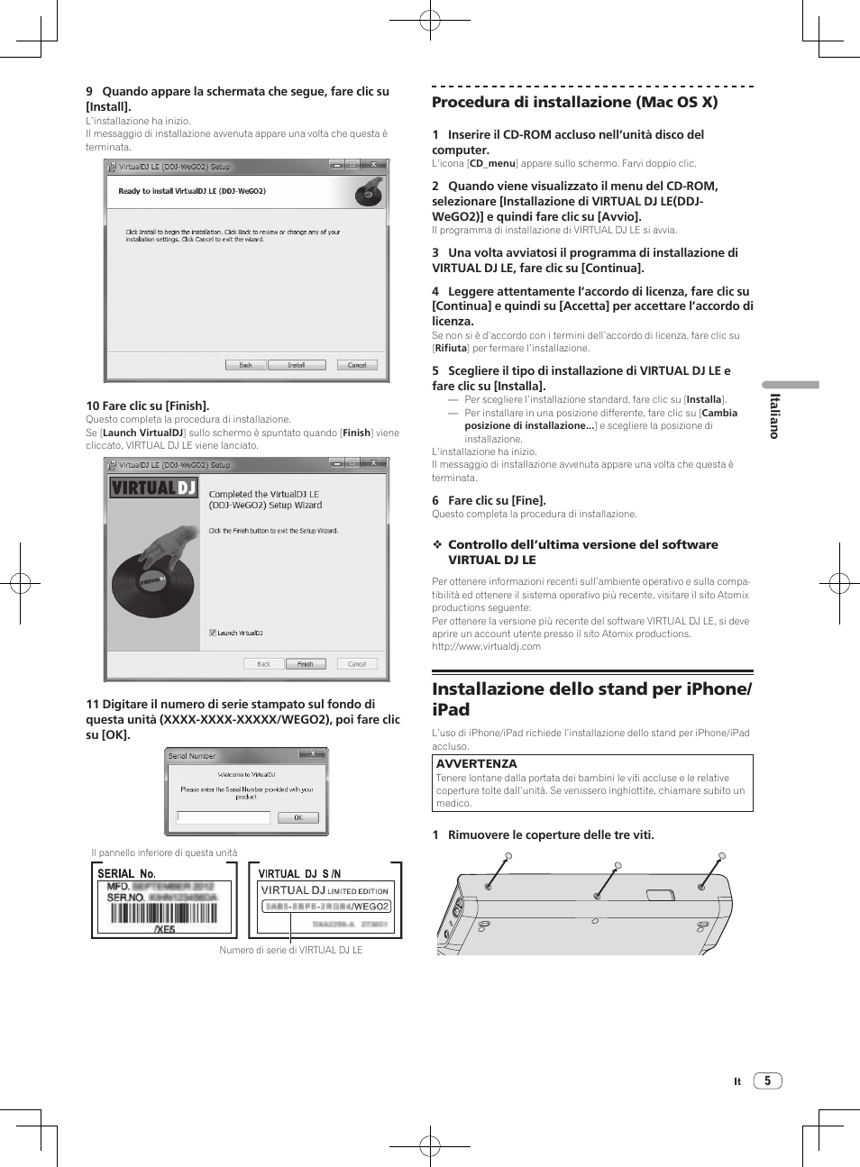 Installazione dello stand per iphone/ ipad | Pioneer DDJ-WeGO2 User Manual | Page 37 / 56