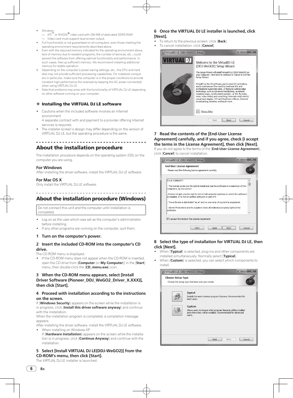 About the installation procedure, About the installation procedure (windows) | Pioneer DDJ-WeGO2 User Manual | Page 6 / 56