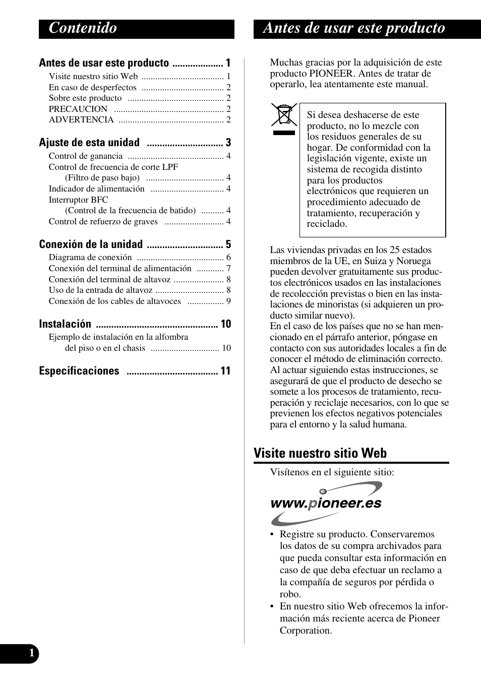 Pioneer GM-7300M User Manual | Page 14 / 85