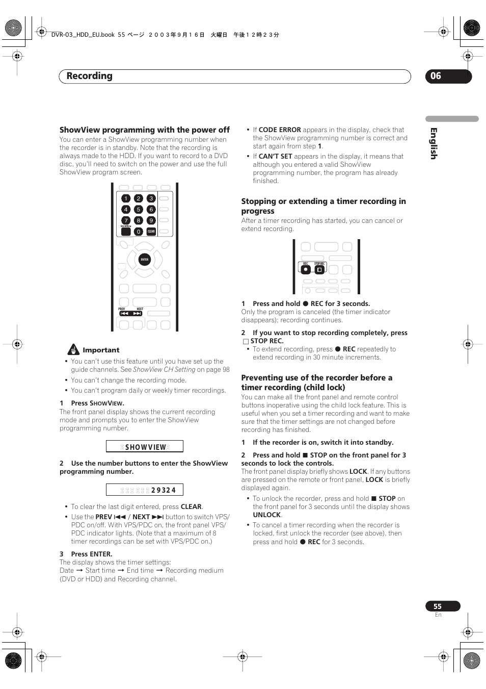 Recording 06 | Pioneer DVR-5100H-S User Manual | Page 55 / 128