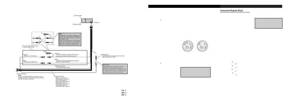 English> connecting the units, Connection diagram (fig.4) | Pioneer KEH-1940 User Manual | Page 3 / 6