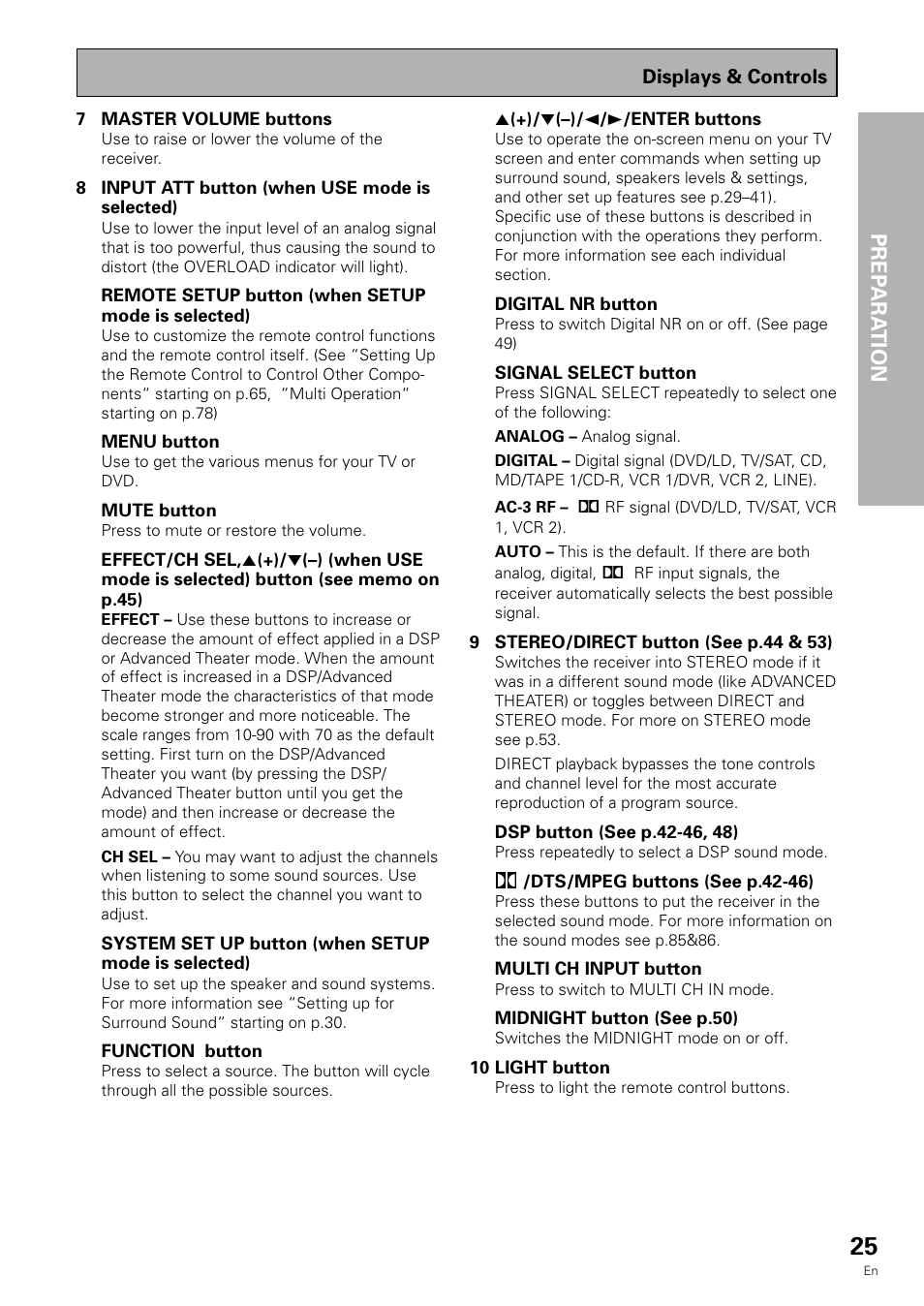 Prep ara tion | Pioneer VSX-909RDS User Manual | Page 25 / 96