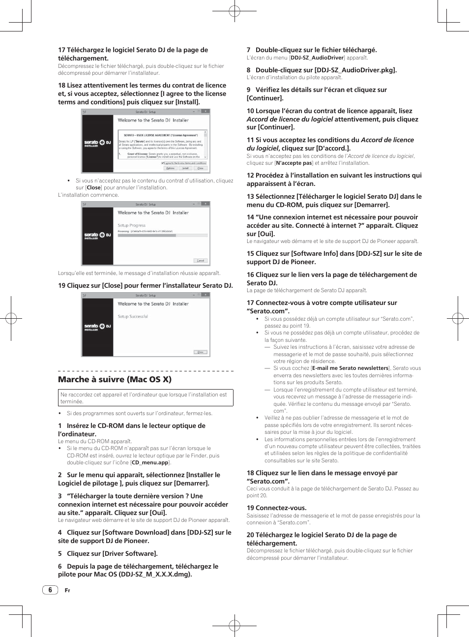 Marche à suivre (mac os x) | Pioneer DDJ-SZ User Manual | Page 20 / 116