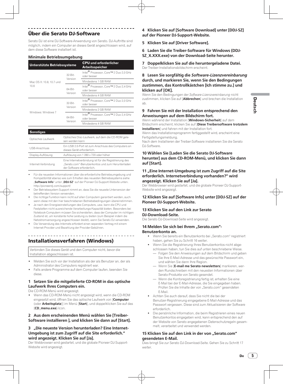 Über die serato dj-software, Installationsverfahren (windows) | Pioneer DDJ-SZ User Manual | Page 33 / 116