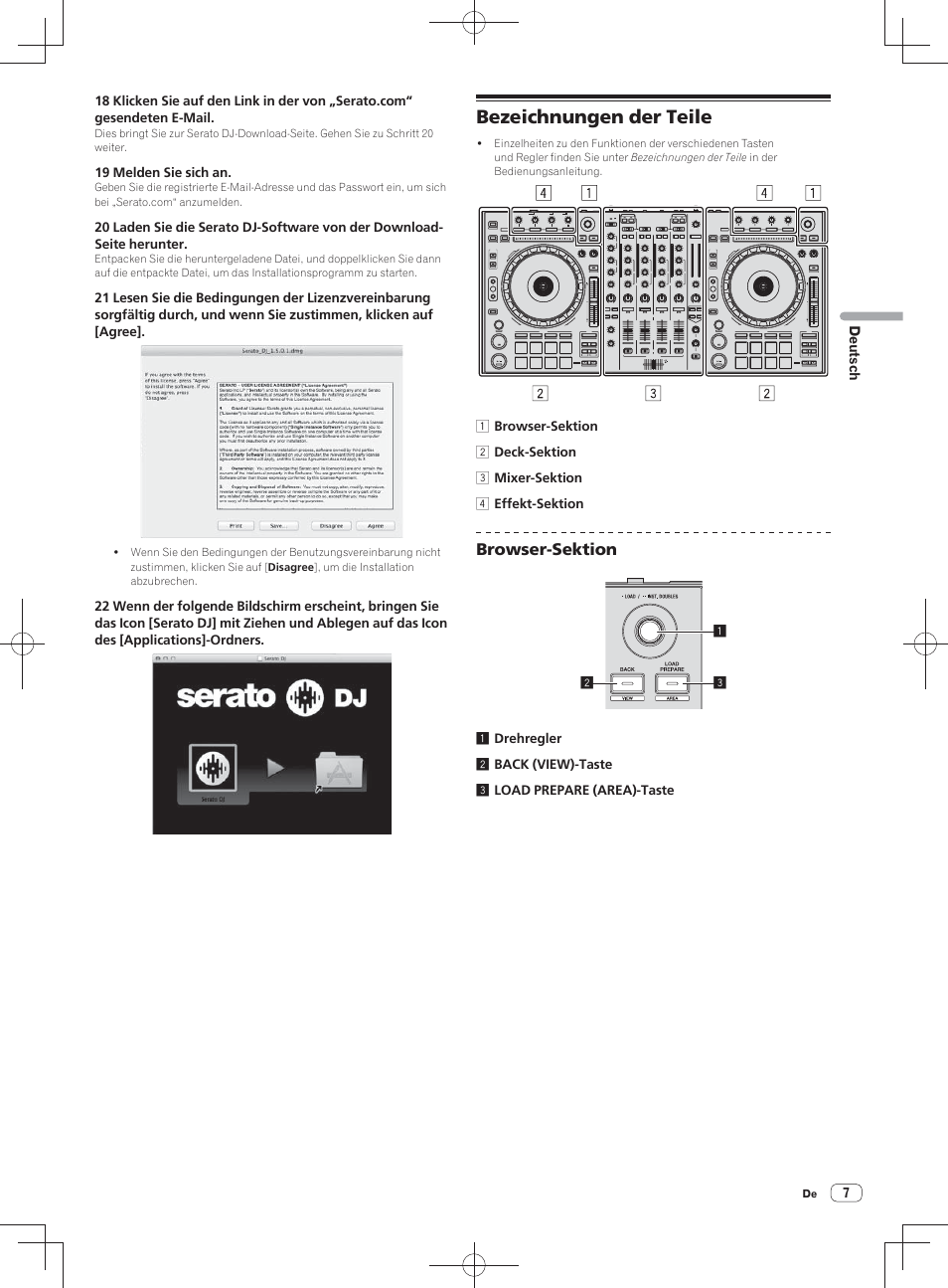 Bezeichnungen der teile | Pioneer DDJ-SZ User Manual | Page 35 / 116