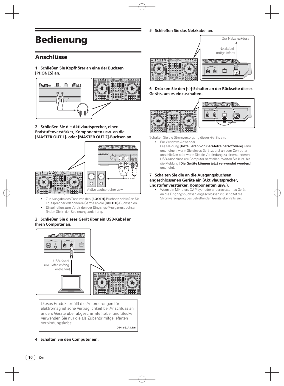 Bedienung, Anschlüsse | Pioneer DDJ-SZ User Manual | Page 38 / 116