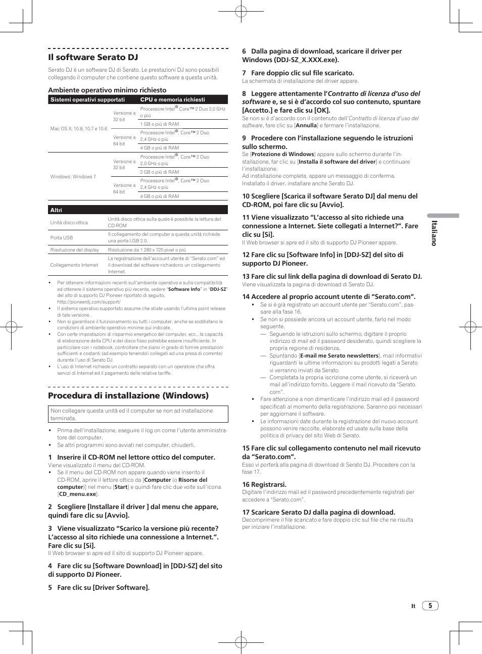 Il software serato dj, Procedura di installazione (windows) | Pioneer DDJ-SZ User Manual | Page 47 / 116