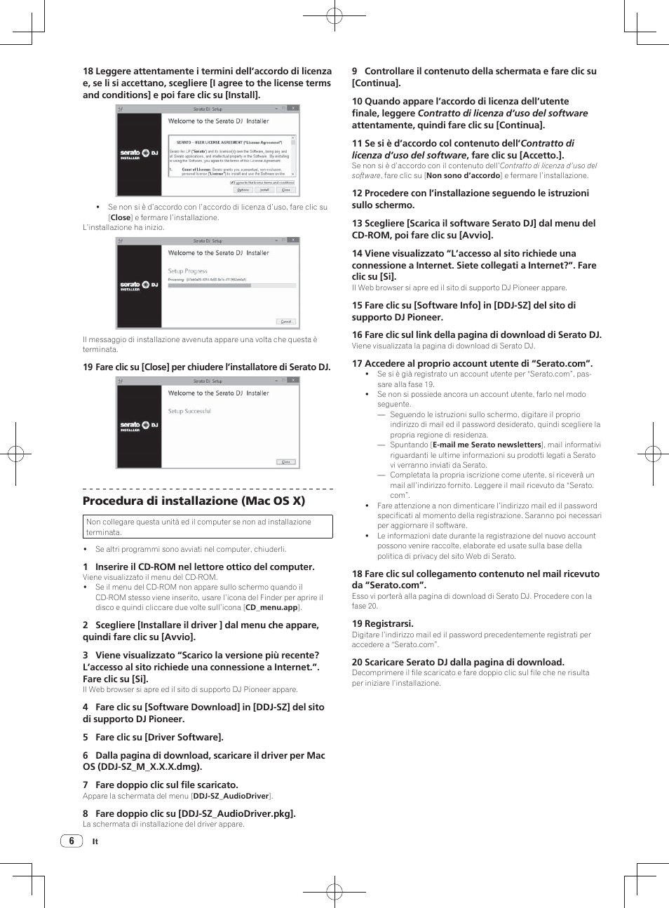 Procedura di installazione (mac os x) | Pioneer DDJ-SZ User Manual | Page 48 / 116