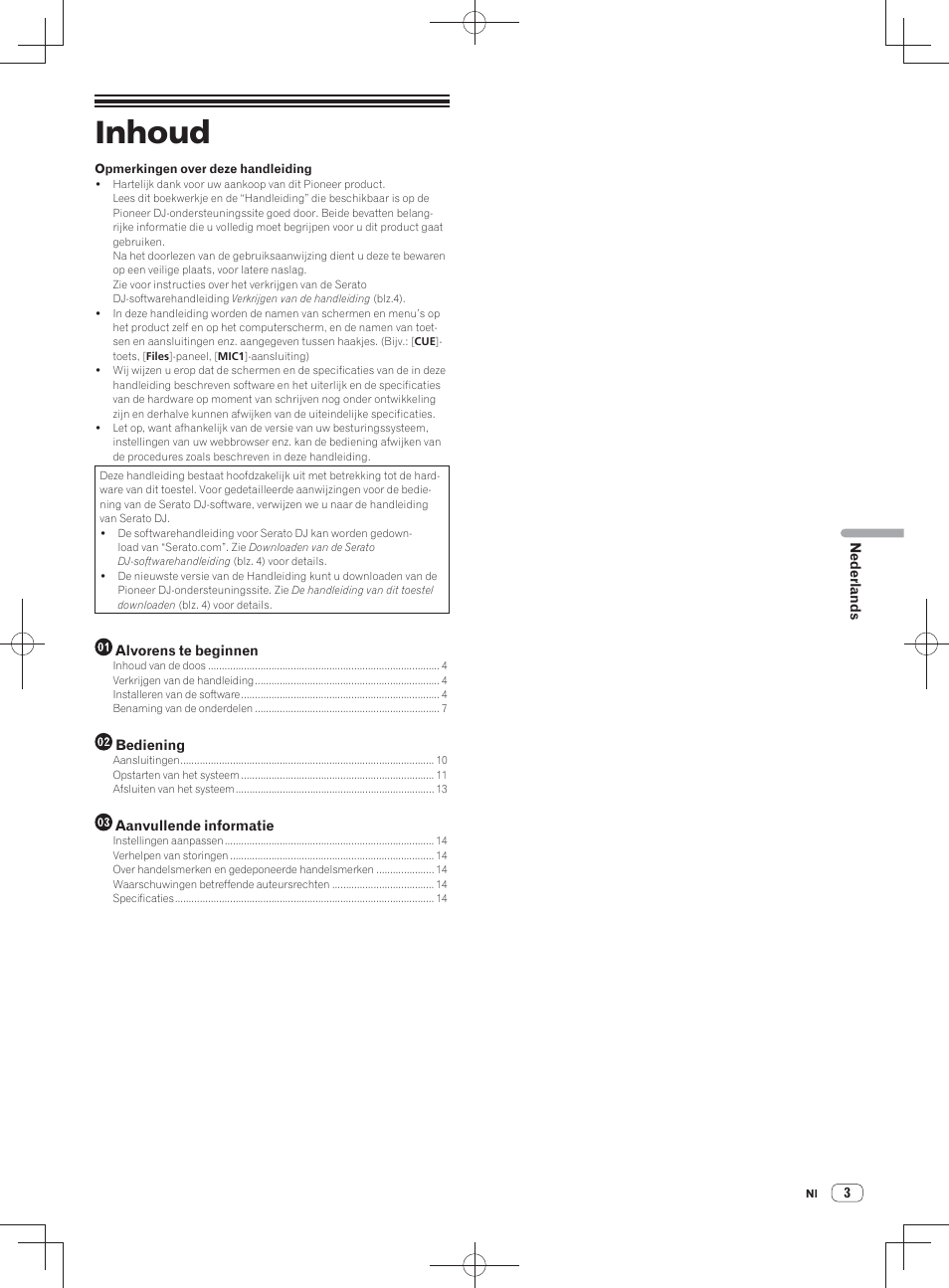 Dj controller, Handleiding (basiseditie), Inhoud | Pioneer DDJ-SZ User Manual | Page 59 / 116