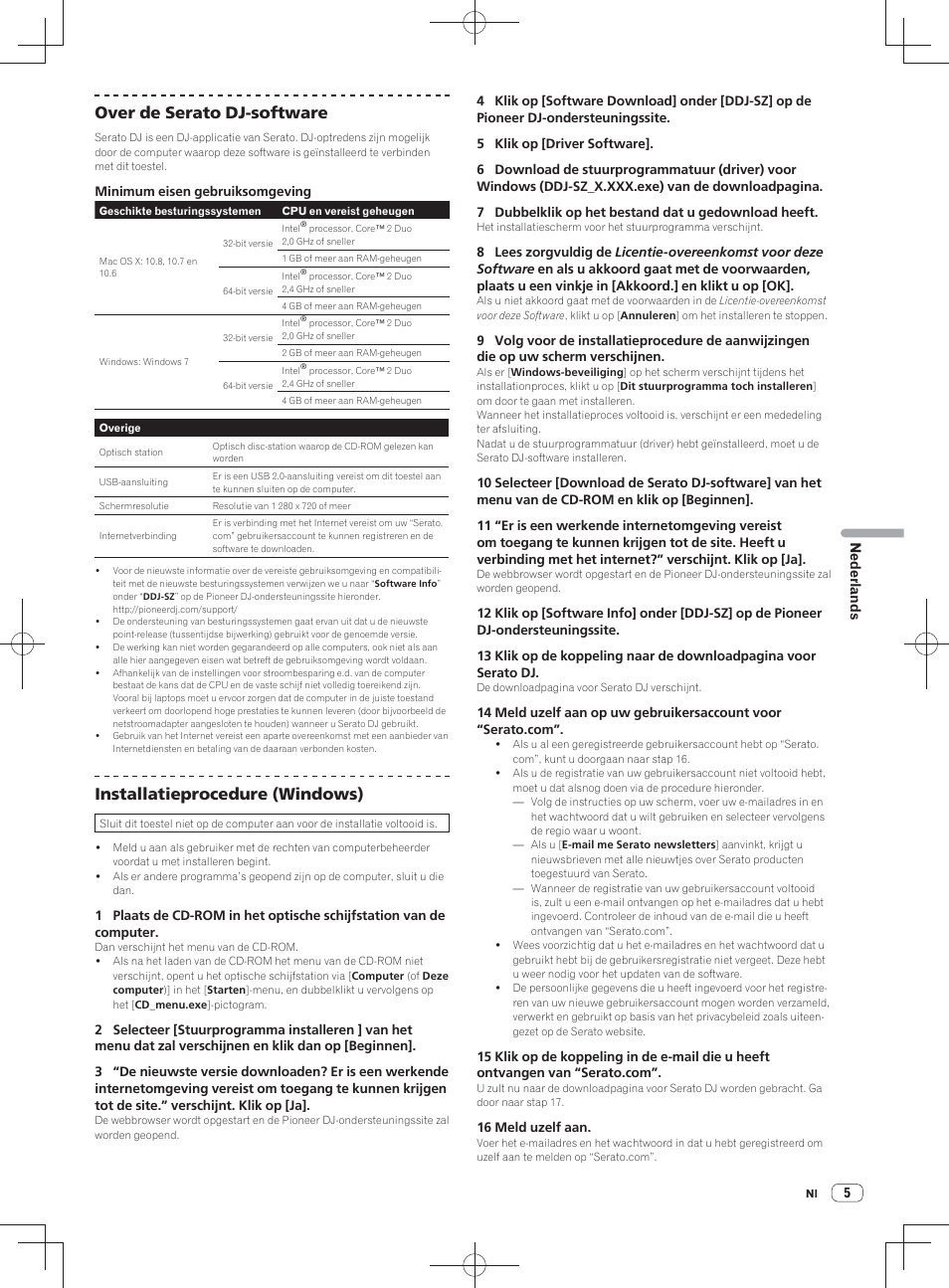 Over de serato dj-software, Installatieprocedure (windows) | Pioneer DDJ-SZ User Manual | Page 61 / 116