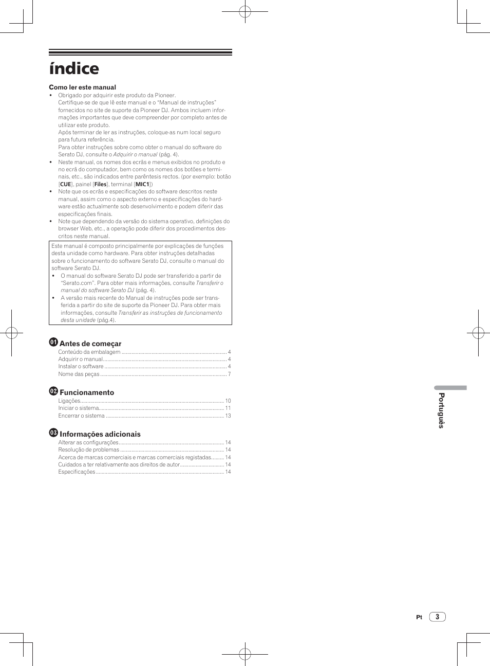 Controlador para dj, Manual de instruções (edição básica), Índice | Pioneer DDJ-SZ User Manual | Page 87 / 116