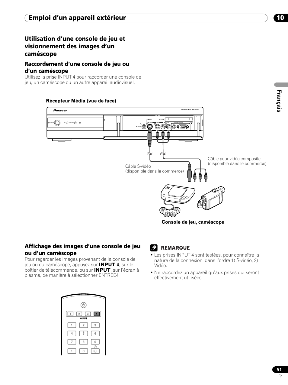 10 emploi d’un appareil extérieur | Pioneer PDP 434HDE User Manual | Page 127 / 248