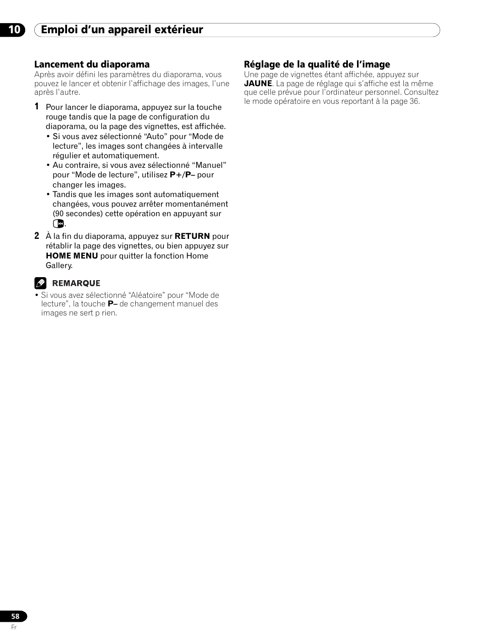 10 emploi d’un appareil extérieur | Pioneer PDP 434HDE User Manual | Page 134 / 248