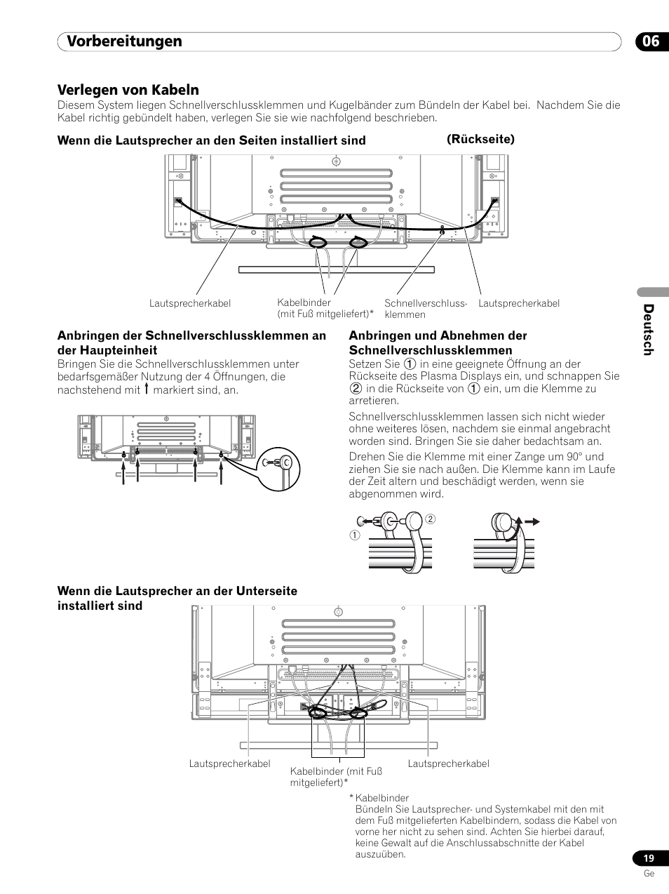 Verlegen von kabeln, 06 vorbereitungen | Pioneer PDP 434HDE User Manual | Page 171 / 248