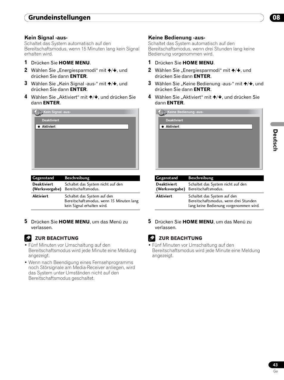 08 grundeinstellungen | Pioneer PDP 434HDE User Manual | Page 195 / 248