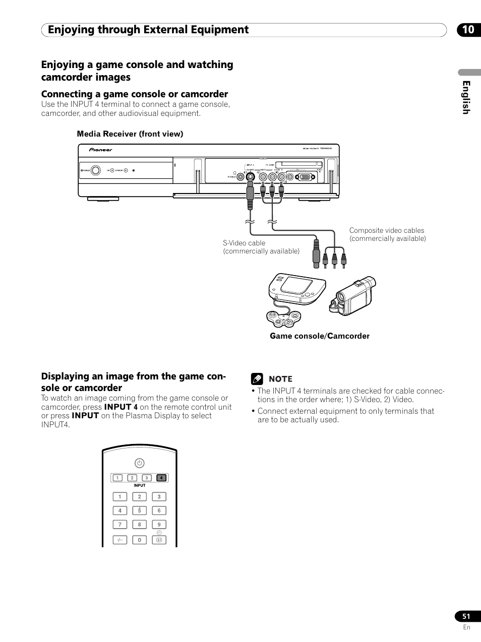 10 enjoying through external equipment | Pioneer PDP 434HDE User Manual | Page 51 / 248