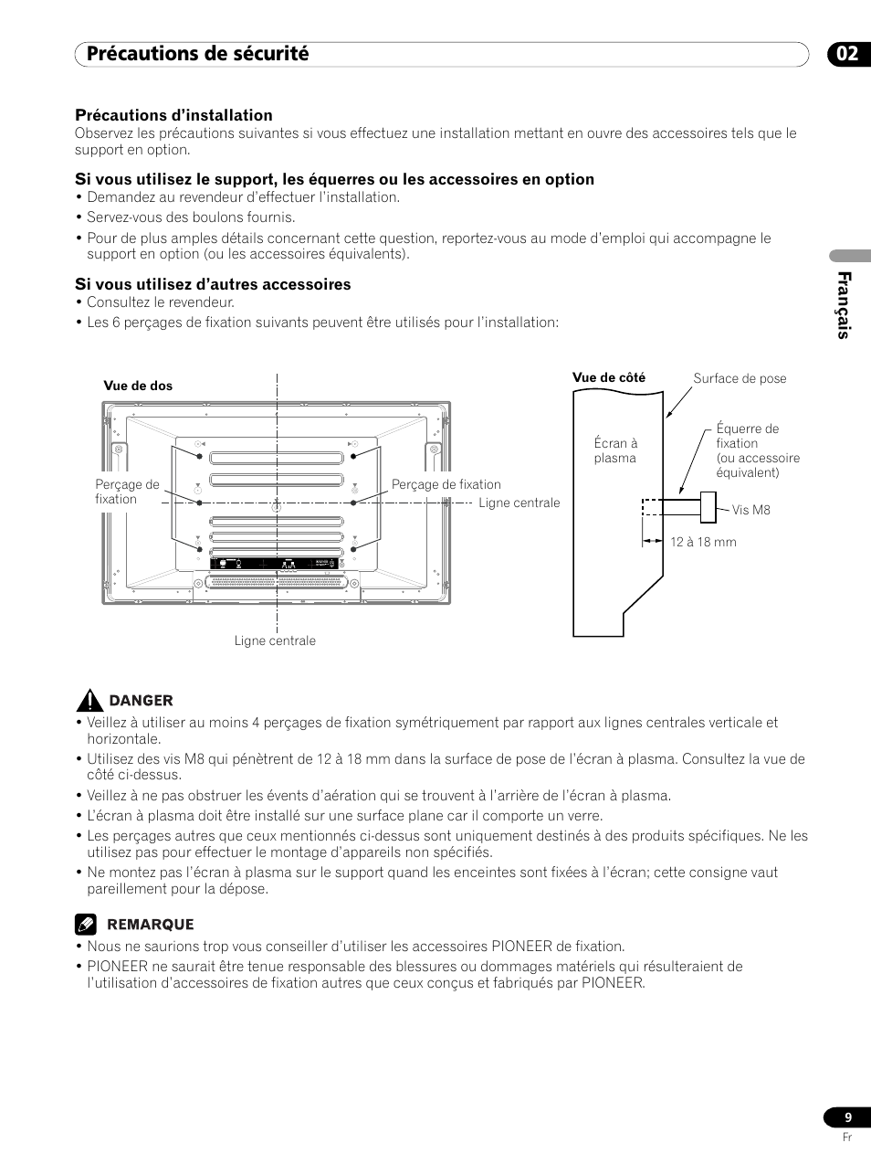 02 précautions de sécurité | Pioneer PDP 434HDE User Manual | Page 85 / 248