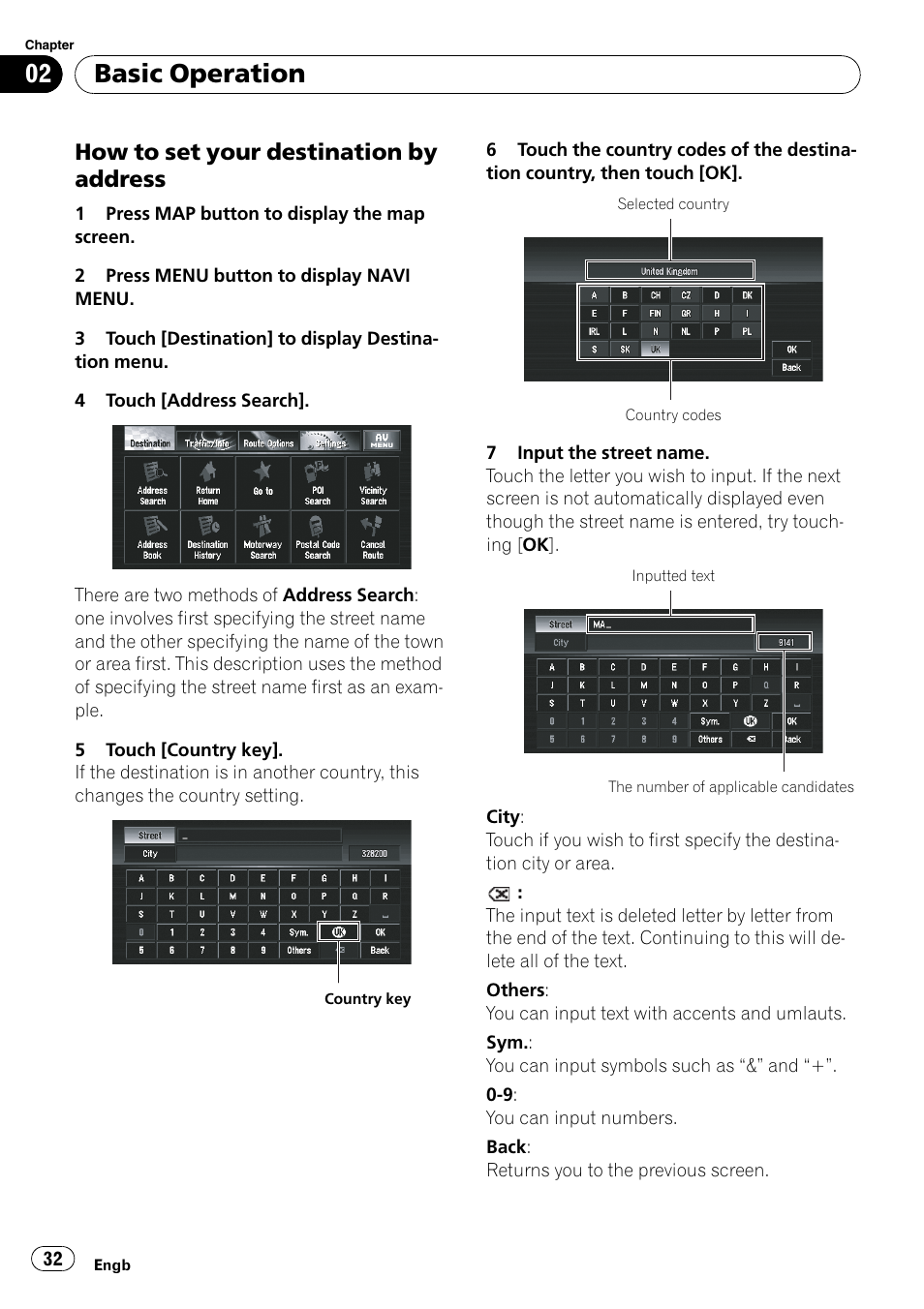 How to set your destination by, Address, Basic operation | How to set your destination by address | Pioneer AVIC-X3-II User Manual | Page 32 / 172