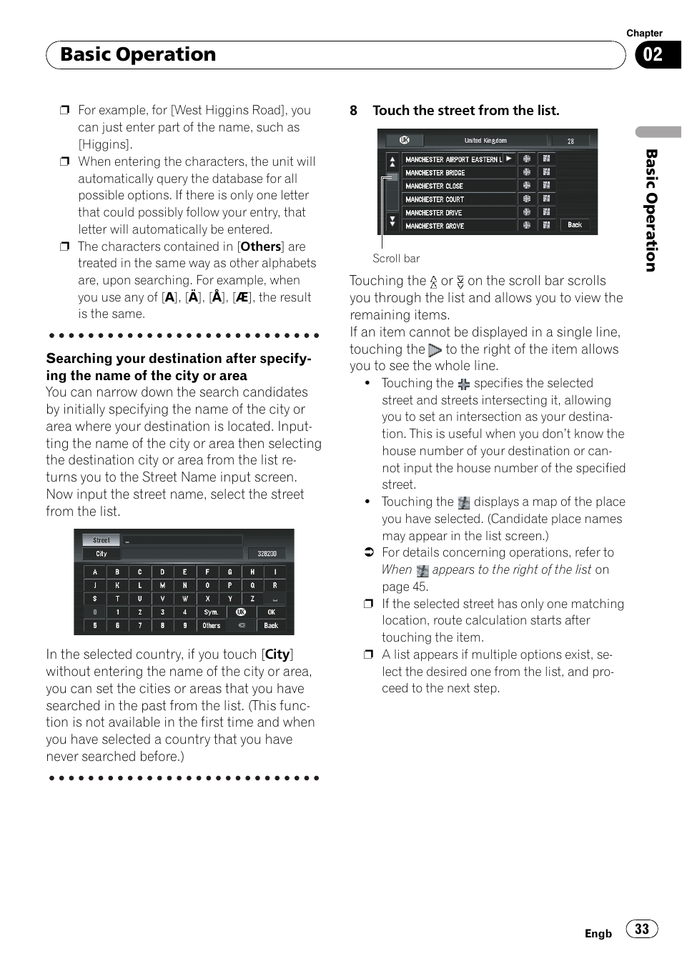 Basic operation | Pioneer AVIC-X3-II User Manual | Page 33 / 172