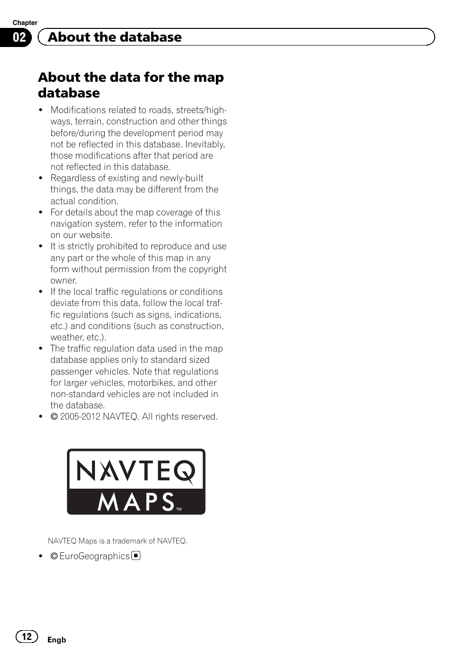About the data for the map database, 02 about the database | Pioneer AVIC-F20BT User Manual | Page 12 / 32