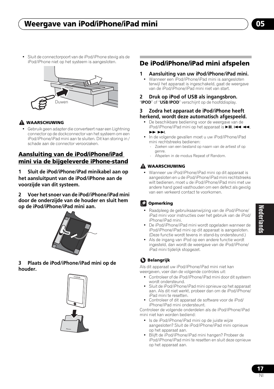 De ipod/iphone/ipad mini afspelen, Weergave van ipod/iphone/ipad mini 05 | Pioneer X-SMC00BT User Manual | Page 161 / 256